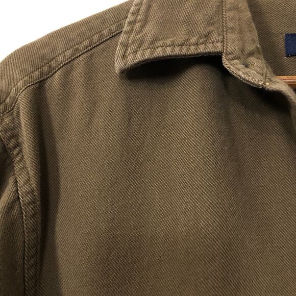 VTG Y2K IZOD Jeans 100% Cotton Button Up Shirt Olive Twill S Minimalist Preppy - Picture 5 of 10